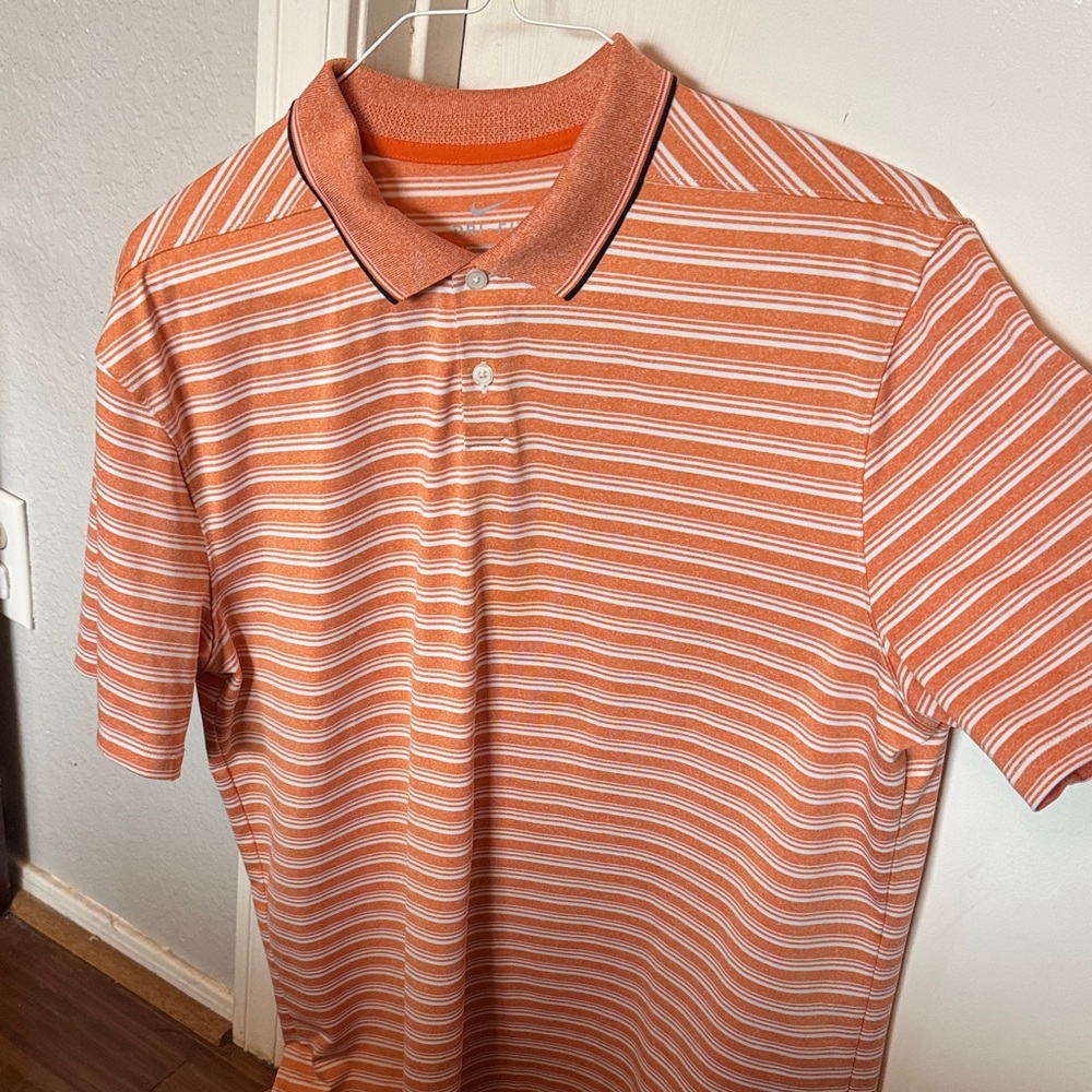 Orange Striped Polo Shirt